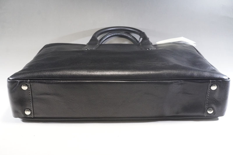 【K310】DEUX MONCX/デュモンクス ビジネスバッグ 紳士鞄 牛革 日本製 ブラック 無地  _画像3