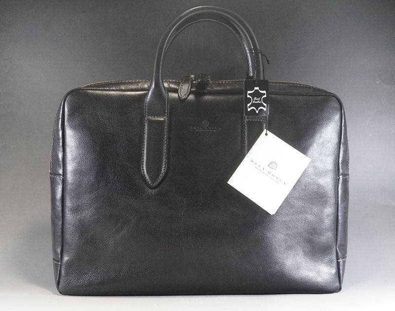 【K310】DEUX MONCX/デュモンクス ビジネスバッグ 紳士鞄 牛革 日本製 ブラック 無地  _画像1