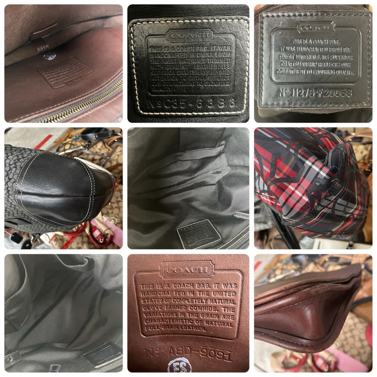 1円 Coach まとめ売り セット コーチ ショルダーバッグ レザー Vintage Old シグネチャー ヴィンテージ ビンテージ 古着 オールド 革 y2k A_画像6