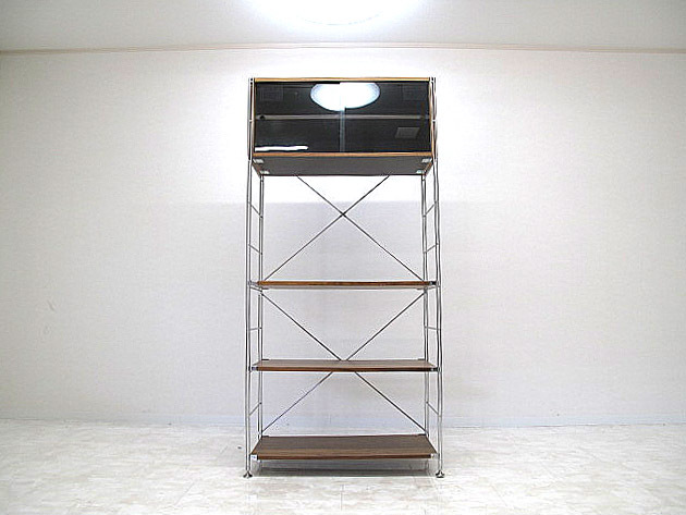 MUJI 無印良品 ウォールナット材ステンレスユニットシェルフ キャビネット カップボード 食器棚 リビングボード 飾り棚_画像6