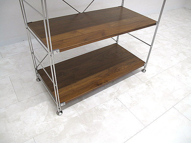 MUJI 無印良品 ウォールナット材ステンレスユニットシェルフ キャビネット カップボード 食器棚 リビングボード 飾り棚_画像5