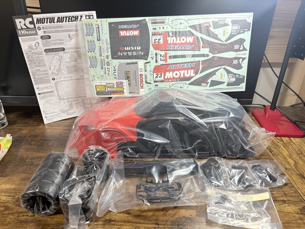 【未開封】1/10 MOTUL AUTECH Z オーテックモチュール  TAMIYA ボディ、タイヤ、ホイールセット メーカー塗装済み タミヤ_画像1