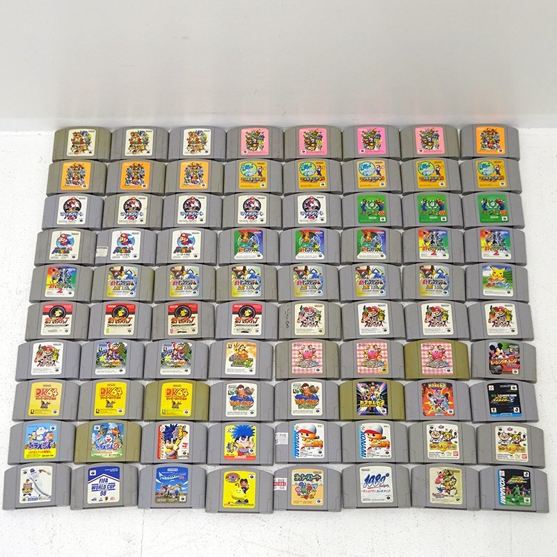 ★ジャンク★NINTENDO64ソフト まとめ売り 計80本 (N64/マリオ/スマブラ/ポケモン/ドンキー/カービィ/ポケスナ/ヨッシー他)★【GM603】