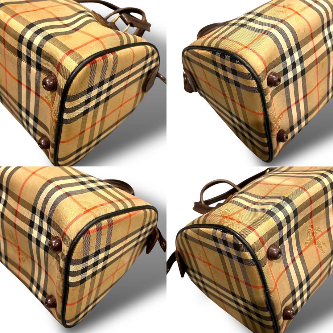 格安スタート 売り切り Burberry バーバリー ハンドバッグ ミニボストン ノバチェック 柄 ロゴ_画像5