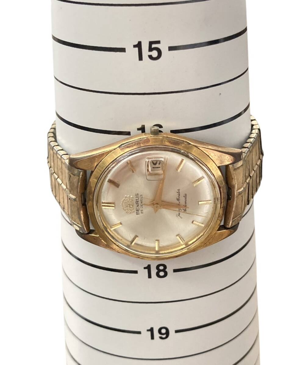 (O)　BENRUS　ベンラス　JUNGLE MASTER　ジャングルマスター　稼働品　自動巻き　25石　メンズ　ゴールドカラー　1円～_画像8