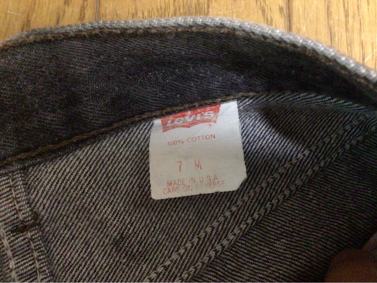 USA製★Levi‘s リーバイス ブラックデニム ジーンズ 17501 7Mサイズ(ウェスト64cm)★黒 デニム パンツ_画像3