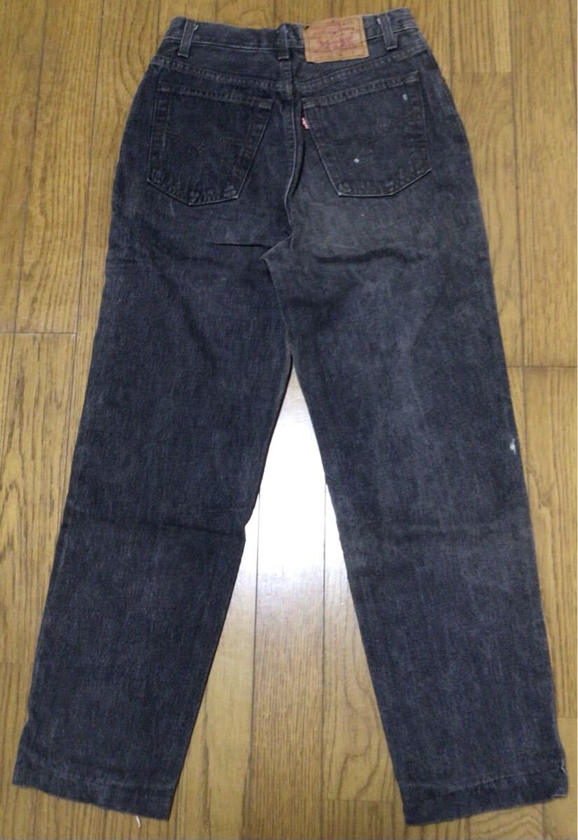 USA製★Levi‘s リーバイス ブラックデニム ジーンズ 17501 7Mサイズ(ウェスト64cm)★黒 デニム パンツ_画像6