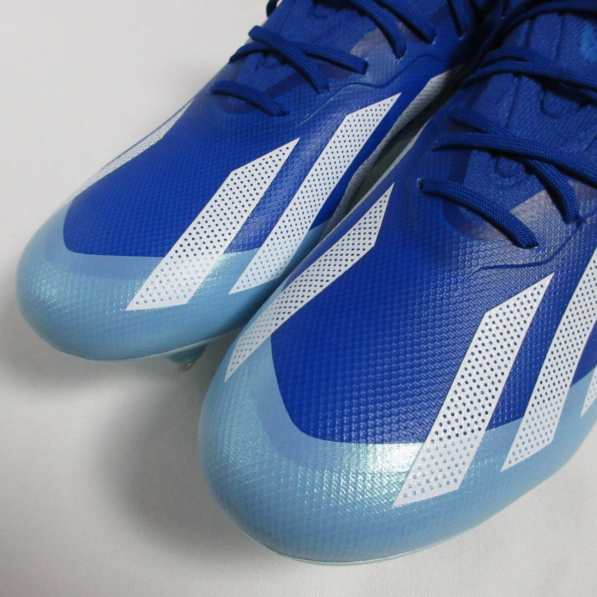 新品正規品アディダス 高級サッカー スパイク エックス クレイジーファースト 取替式 柔らかい土グラウンド用 天然芝用 青系 27㎝_画像5