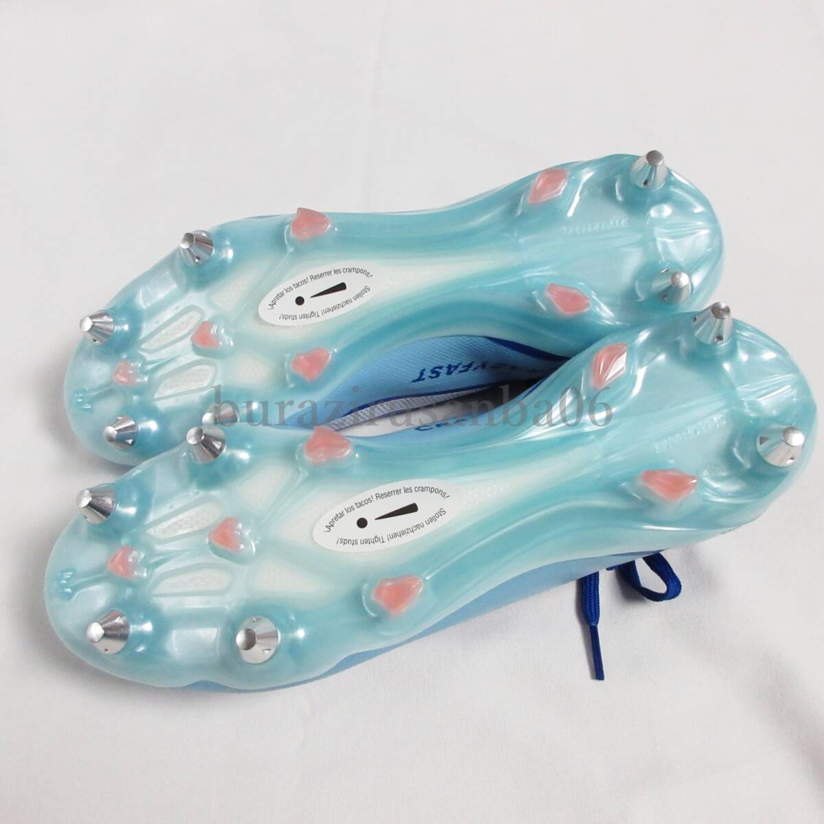 新品正規品アディダス 高級サッカー スパイク エックス クレイジーファースト 取替式 柔らかい土グラウンド用 天然芝用 青系 27㎝_画像9