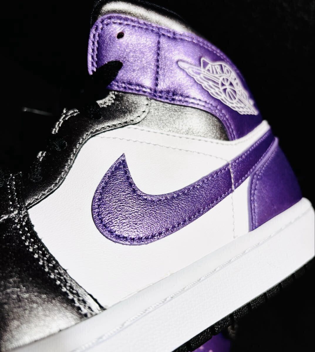 ☆送料込■新品26.0cm■ナイキ エア ジョーダン１MID ホワイト/ブラック/グレープアイス AIR JORDAN 1 WMNS【定価.20350円】_画像8