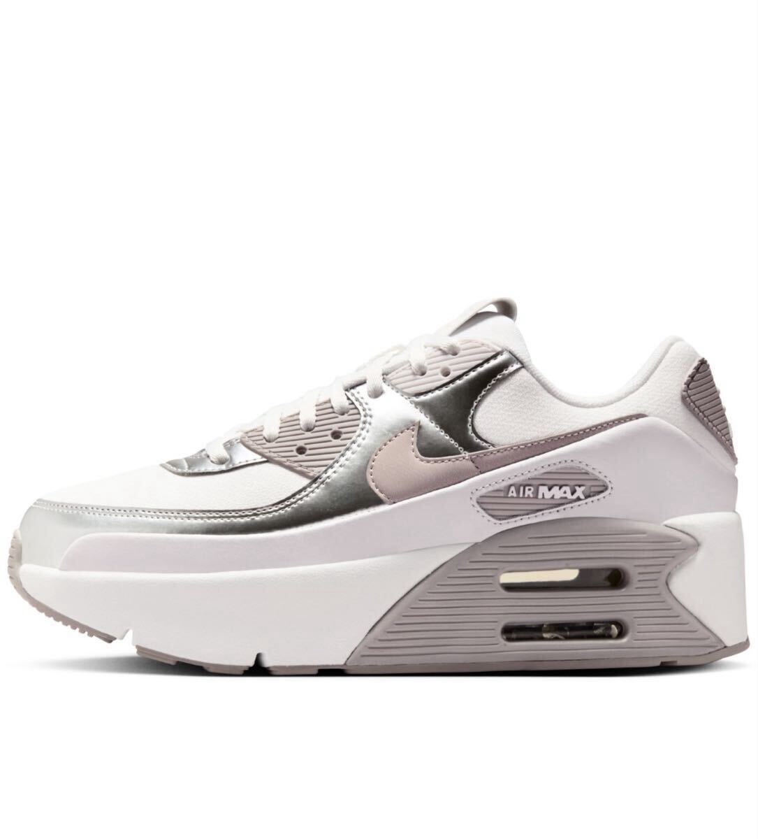 ☆送料込■新品25.5cm■ナイキ エア マックス90 LV8 AIR MAX 90 サミットホワイト/メタリックプラチナム【定価.19030円】WMNS _画像10