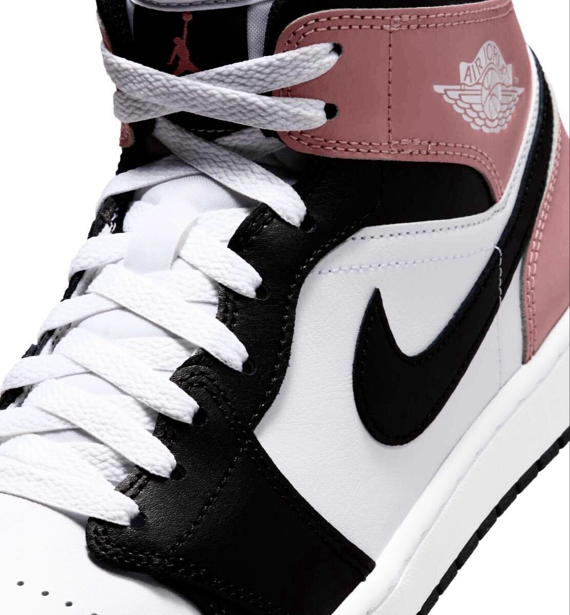 ☆送料込■新品26.5cm■ナイキ エア ジョーダン１MID ホワイト/ラストピンク/ブラック AIR JORDAN 1 【定価.18700円】_画像5