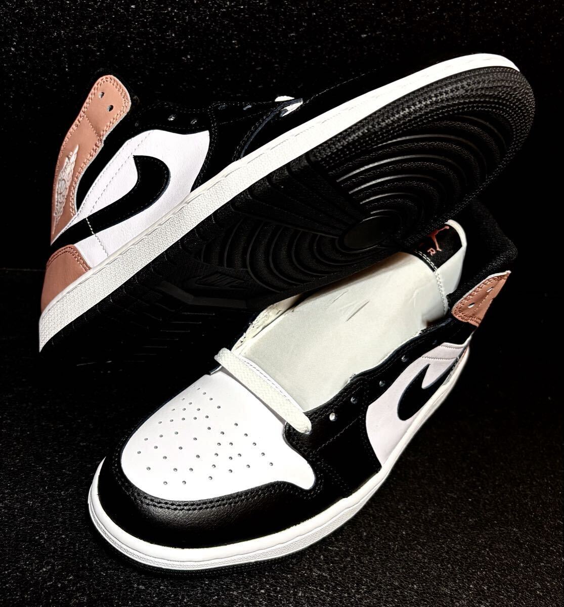 ☆送料込■新品26.5cm■ナイキ エア ジョーダン１MID ホワイト/ラストピンク/ブラック AIR JORDAN 1 【定価.18700円】_画像8