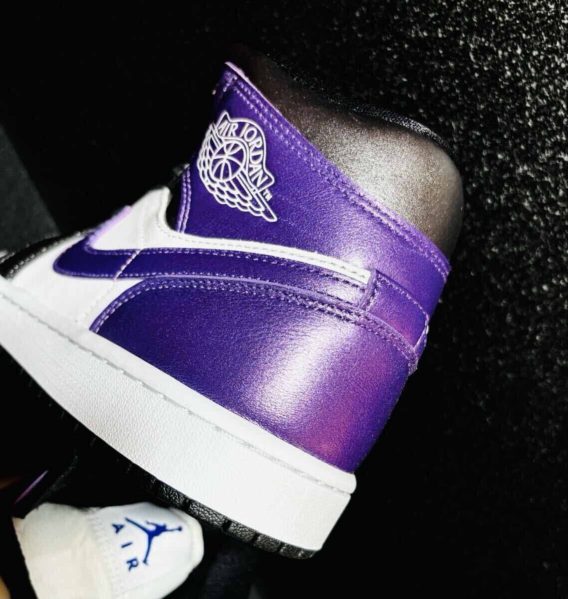 ☆送料込■新品26.0cm■ナイキ エア ジョーダン１MID ホワイト/ブラック/グレープアイス AIR JORDAN 1 WMNS【定価.20350円】_画像9