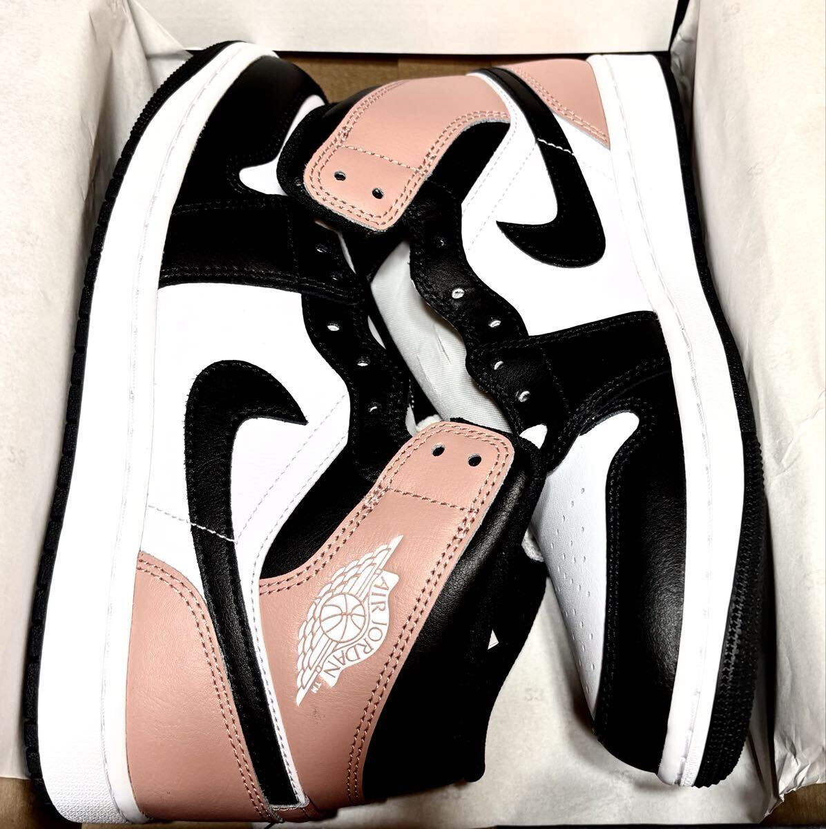 ☆送料込■新品26.5cm■ナイキ エア ジョーダン１MID ホワイト/ラストピンク/ブラック AIR JORDAN 1 【定価.18700円】_画像6