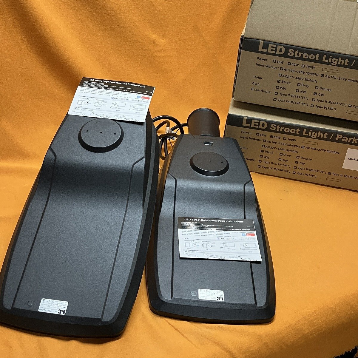 LED STREET LIGHT (2個入) LightBank LB-PL80W-01-G7-50K-Type3 80W 昼白色 ブラック サテイゴー_画像2