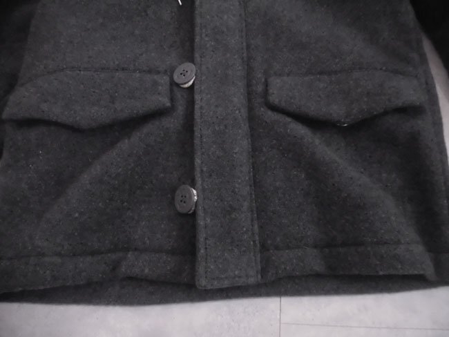 Whiz limited ウィズリミテッド レザーパーツ フード付き ウールジャケット M/ウールコート/灰 グレー/メンズ/WZ-AW08-J-10/日本製_画像8