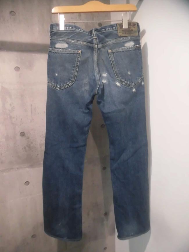 BLUE BLUE ブルーブルー ハードダメージリペア加工 ブーツカット デニムパンツ W29 ジーンズ メンズ 日本製 シューカット フレアパンツ_画像3