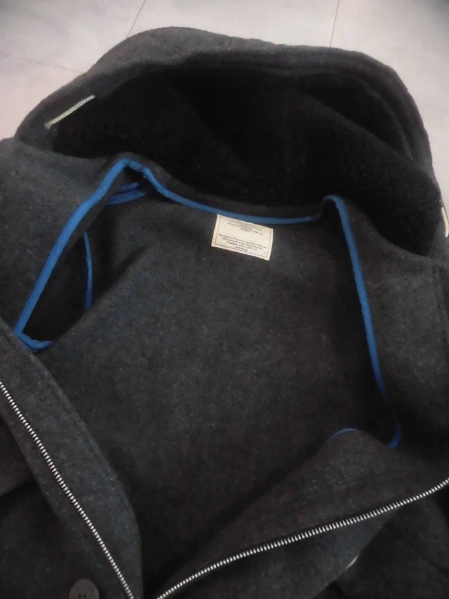 Whiz limited ウィズリミテッド レザーパーツ フード付き ウールジャケット M/ウールコート/灰 グレー/メンズ/WZ-AW08-J-10/日本製_画像9