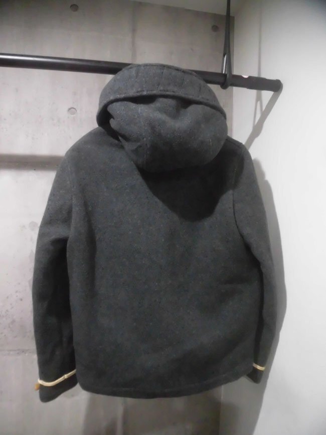 Whiz limited ウィズリミテッド レザーパーツ フード付き ウールジャケット M/ウールコート/灰 グレー/メンズ/WZ-AW08-J-10/日本製_画像3