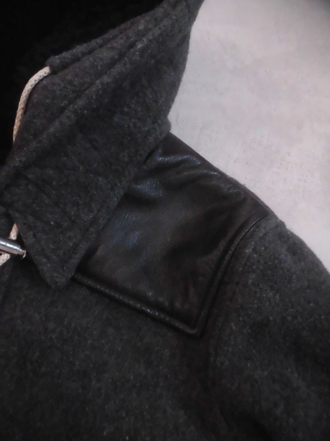 Whiz limited ウィズリミテッド レザーパーツ フード付き ウールジャケット M/ウールコート/灰 グレー/メンズ/WZ-AW08-J-10/日本製_画像5