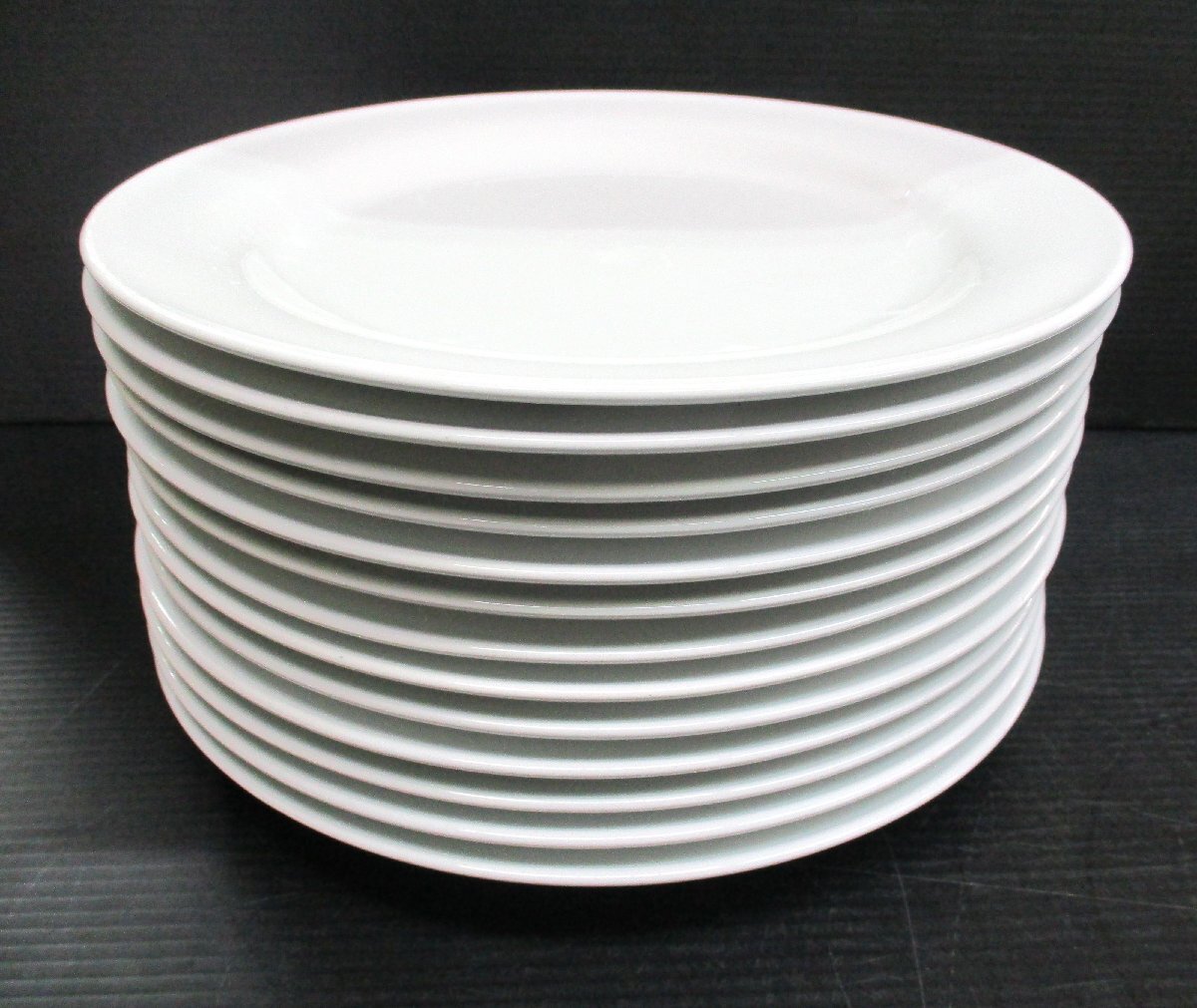 ディナー皿 ホワイトプレート 13枚 直径26x高さ2.3cm 中古 101682 ★_画像10