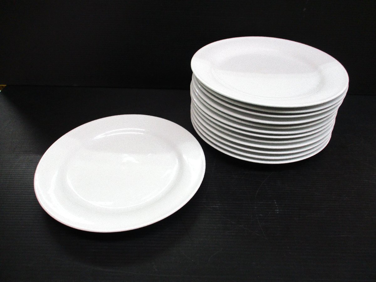 ディナー皿 ホワイトプレート 13枚 直径26x高さ2.3cm 中古 101682 ★_画像2