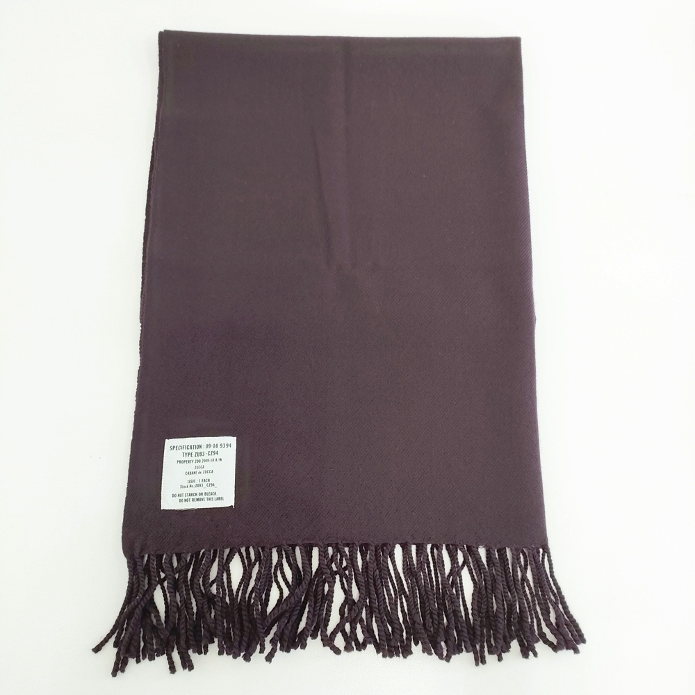 ZUCCa フリンジ ウールマフラー 大判 無地 ストール ボルドー ズッカ 5-1016T 260148_画像1