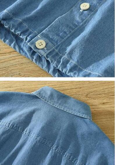 未使用 半袖シャツ 半袖デニムシャツ メンズ シャツ トップス ウエスタンシャツ トレンド カジュアル ブルー 2色 M~3XL_画像5