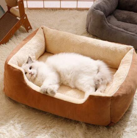 新入荷猫犬ベッド ペットベッド ふわふわ 暖か もこもこ キャット ペット用品 クッションマット 柔らかい 耐噛み秋冬Mサイズグレー多色_画像4