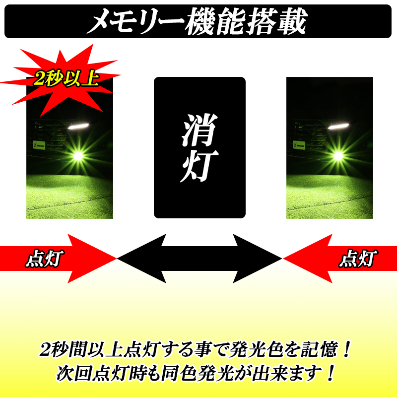クラウン 220系 専用 LED フォグランプ 2色切り替え メモリー機能 L1B 爆光 ライムグリーン ホワイト 7800LM 車検対応 左右_画像5