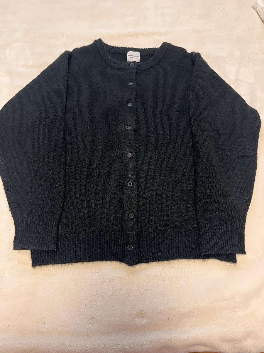★丸首カーディガン★　黒　L_画像1