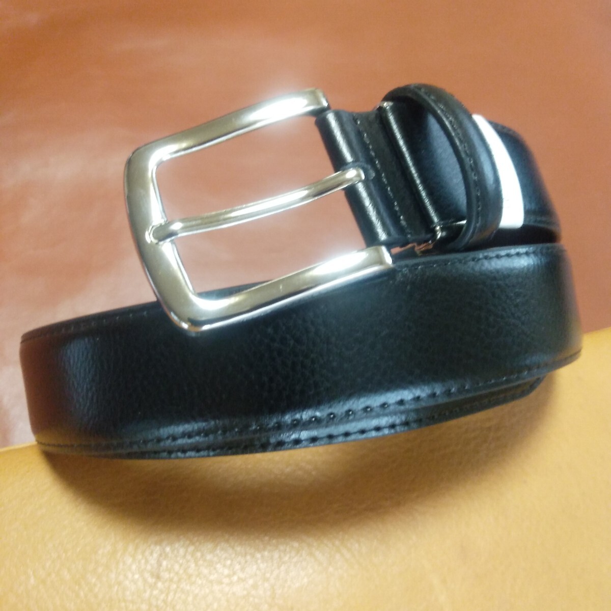 お薦め格安品（両面本革加工）新品牛革35㎜紳士メンズビジネスベルト_画像5
