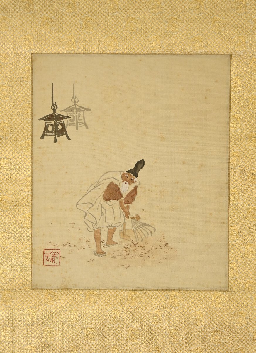 【模写】『野々村保太郎』小村大雲師事「人物」絹本軸装　掛軸　書画　日本画　_画像3