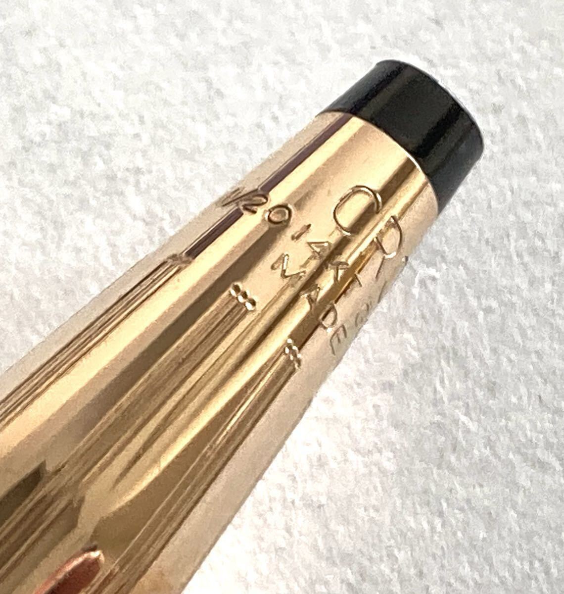 【超美品】 金高謄 CROSS クロス クラシックセンチュリー 14金張 旧ロゴ ボールペン 青純正リフィル付_画像3