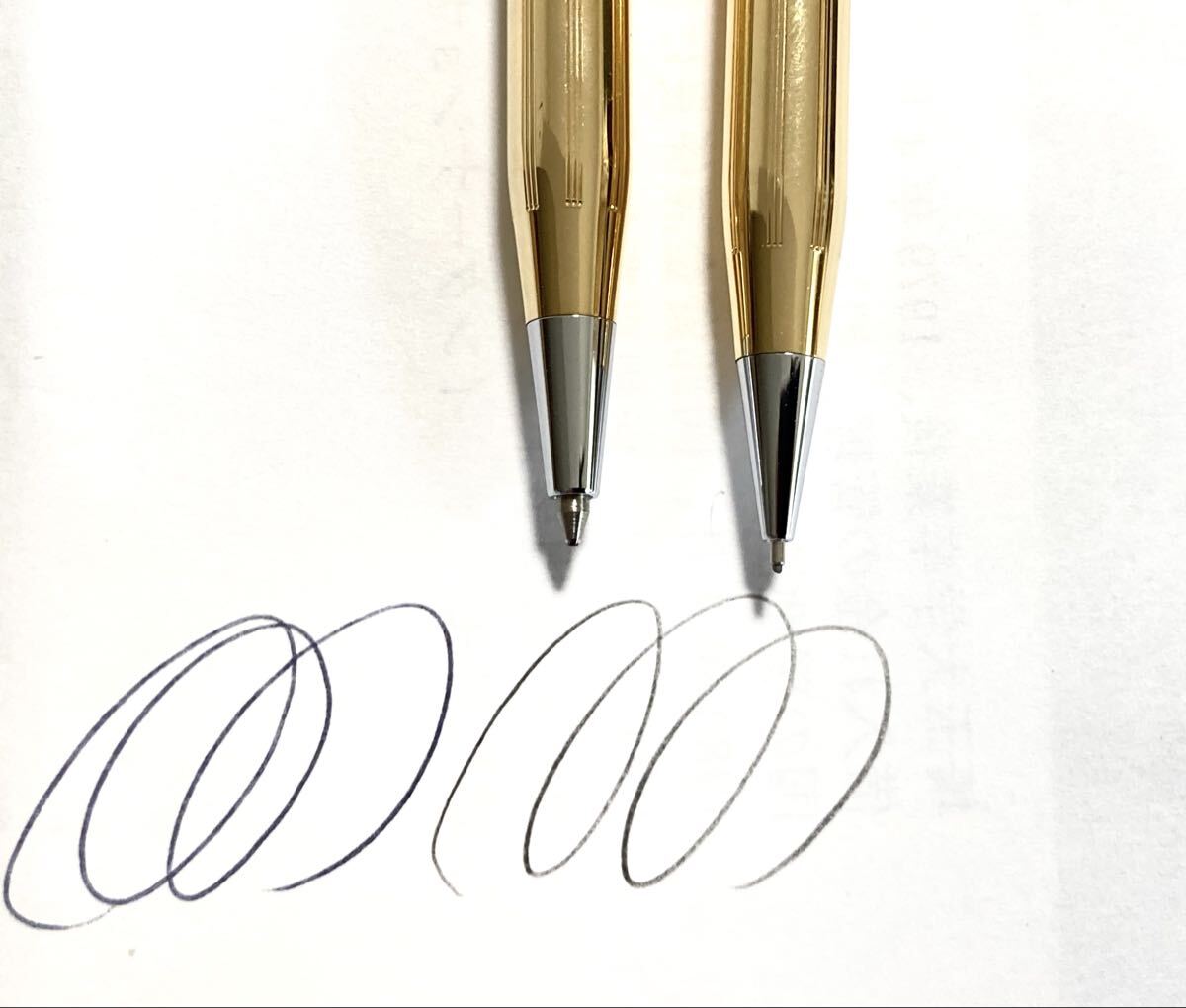 【超美品】金高謄中 CROSS クロス クラシックセンチュリー 18金張ボールペン ペンシル 2本セット 黒純正リフィル 消しゴム付_画像6