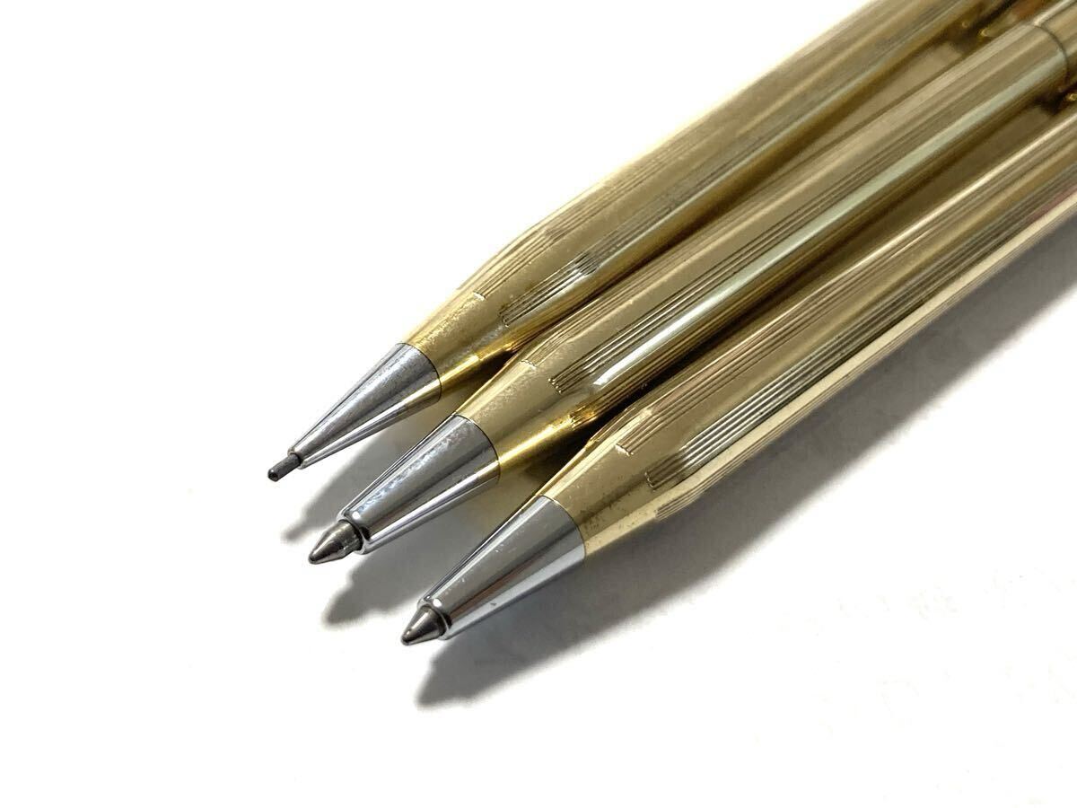 【美品】 CROSS クロス クラシックセンチュリー 10kt ボールペン x2 12kt ペンシルx1 3本セット黒純正リフィル付_画像6