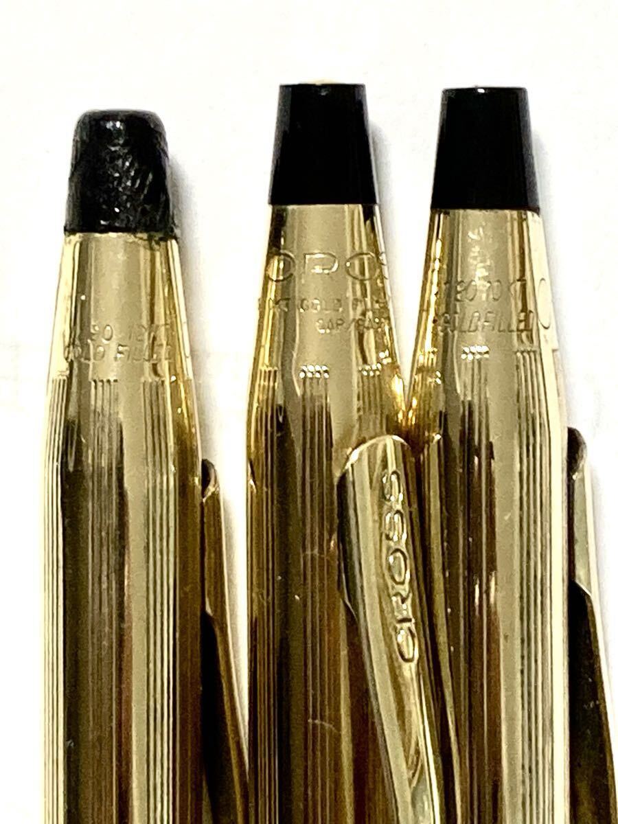 【美品】 CROSS クロス クラシックセンチュリー 10kt ボールペン x2 12kt ペンシルx1 3本セット黒純正リフィル付_画像2