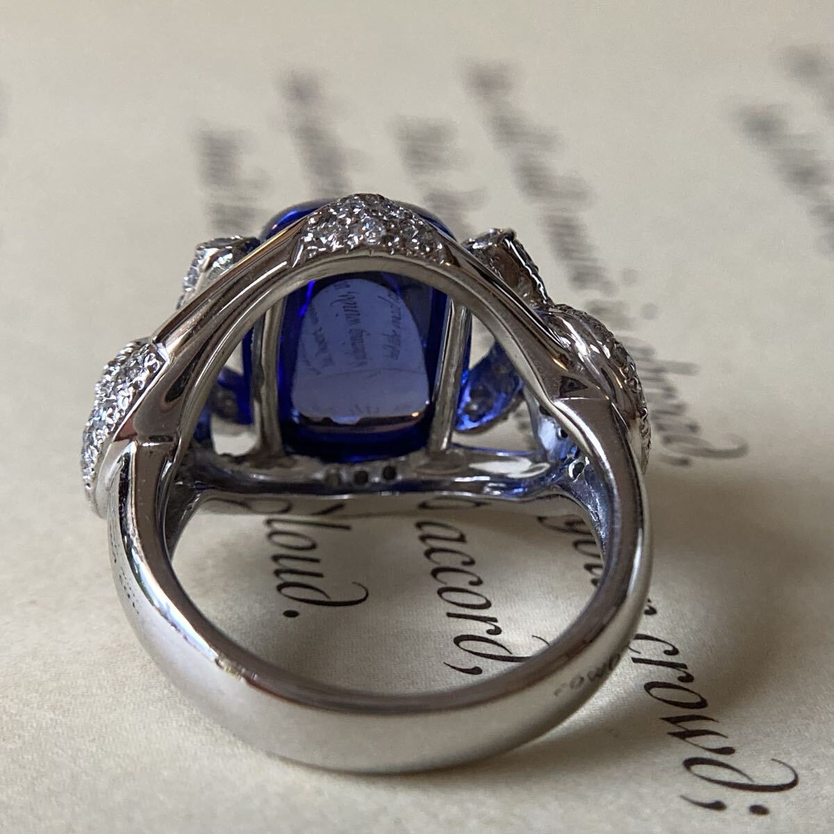 pt900 美しいタンザナイト8.86ct ダイヤモンド0.63ct 指輪  リング_画像5