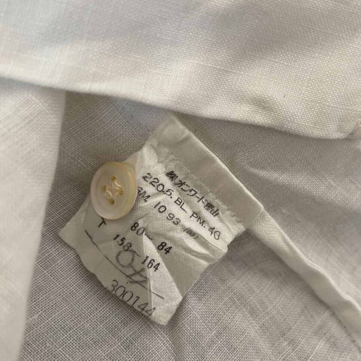 【924】PaulSmith ポールスミス レディース リネンシャツ 無地 白シャツ 麻100% 麻シャツ オンワード_画像8