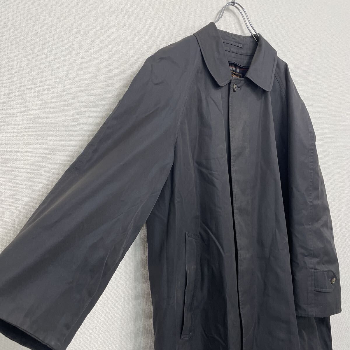 【960】 バーバリーズ ネイビー ラグラン袖 ステンカラーコート 日本製 Burberry's vintage ヴィンテージ コットン 裏地ノバチェック_画像5