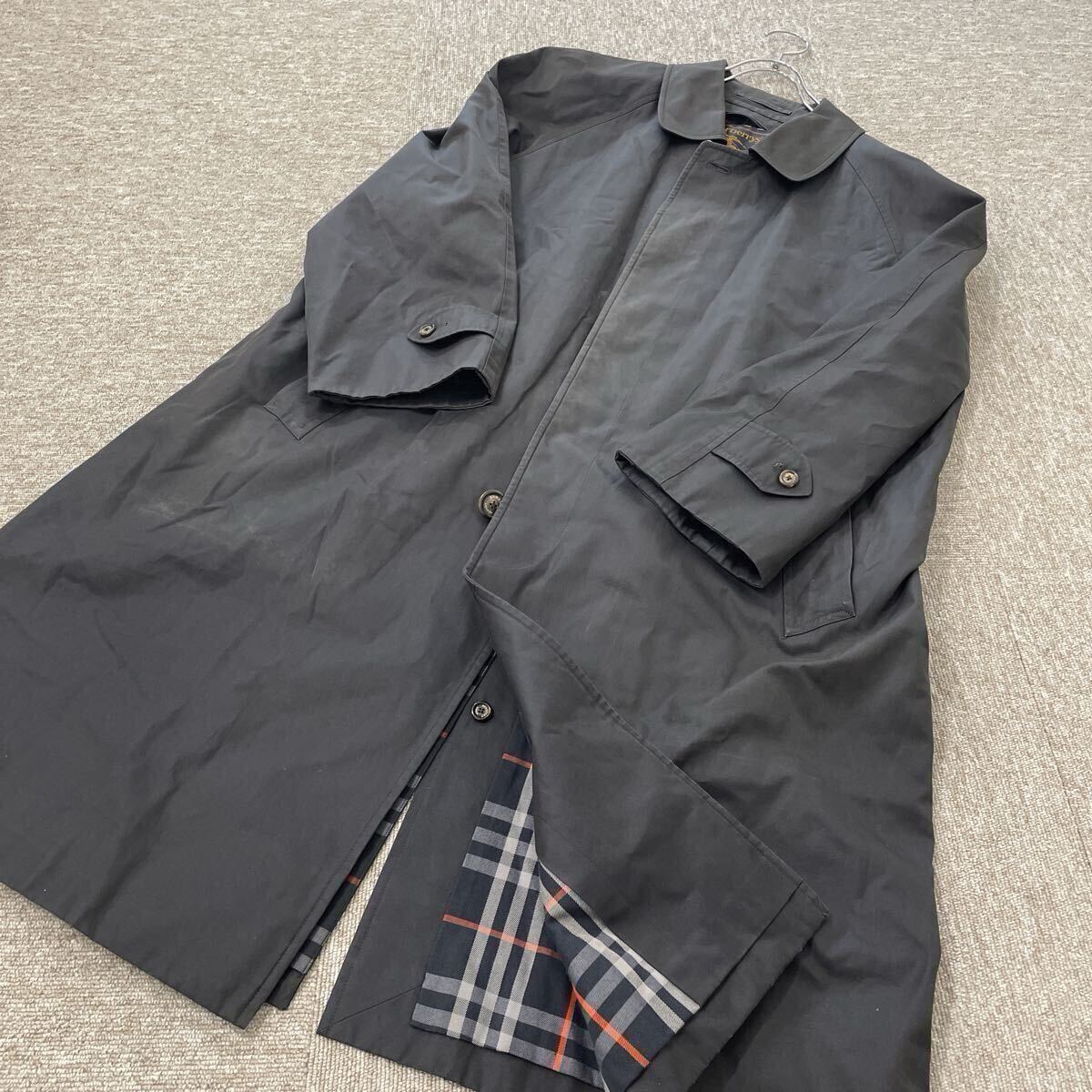 【960】 バーバリーズ ネイビー ラグラン袖 ステンカラーコート 日本製 Burberry's vintage ヴィンテージ コットン 裏地ノバチェック_画像8