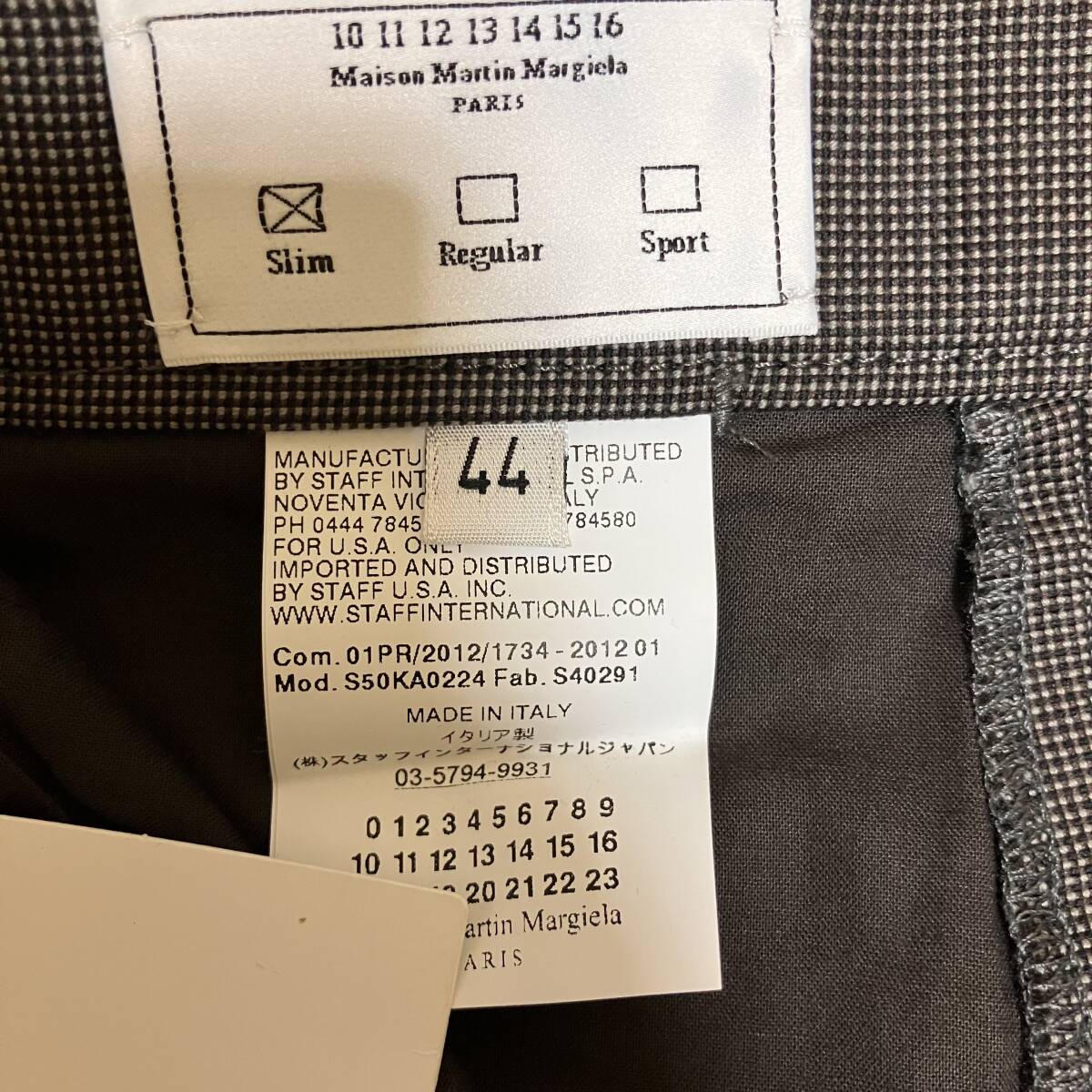 新品 希少 44 マルジェラ 12ss コットンスリムパンツ グレー 9595_画像9