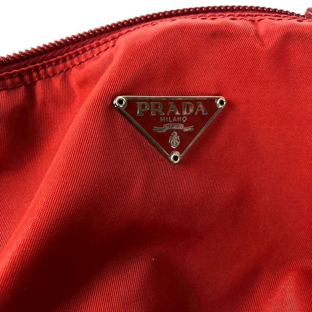 PRADA プラダ ポーチ 小物入れ レッド レディース ブランド　送料無料　人気　ブランド　定番　鑑定済　高級　正規品_画像6