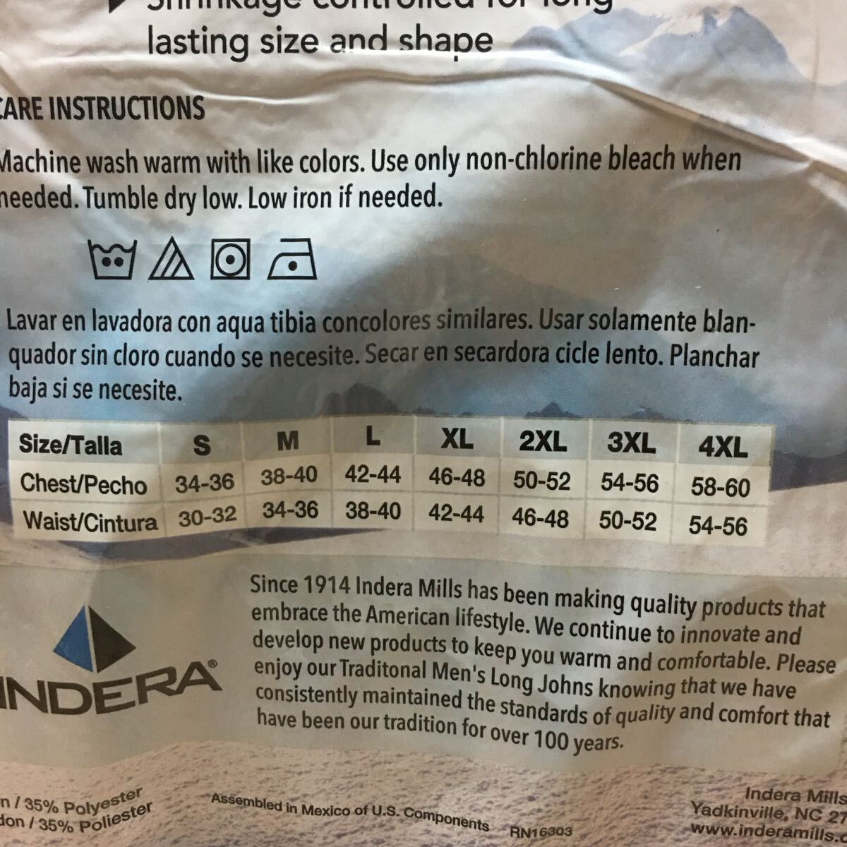 新品未使用 INDERA インデラミルズ サーマル長袖 ブラック 黒 M_画像4