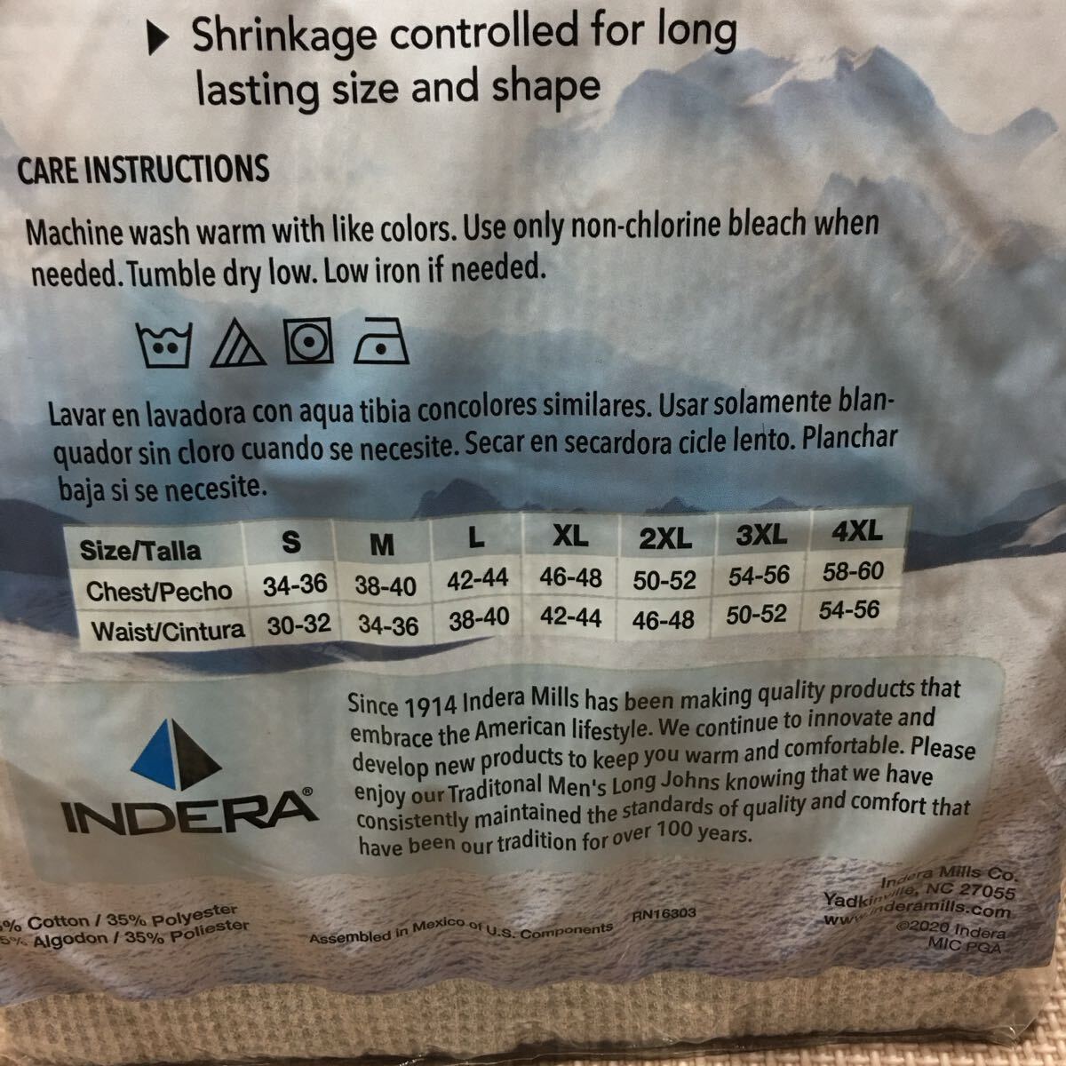 新品未使用 INDERA インデラミルズ サーマル長袖 グレー S_画像4