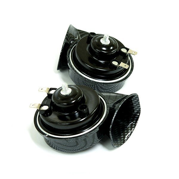 ホーン クラクション 電子ホーン 12V ヨーロピアンホーン カーボン調 爆音_画像2