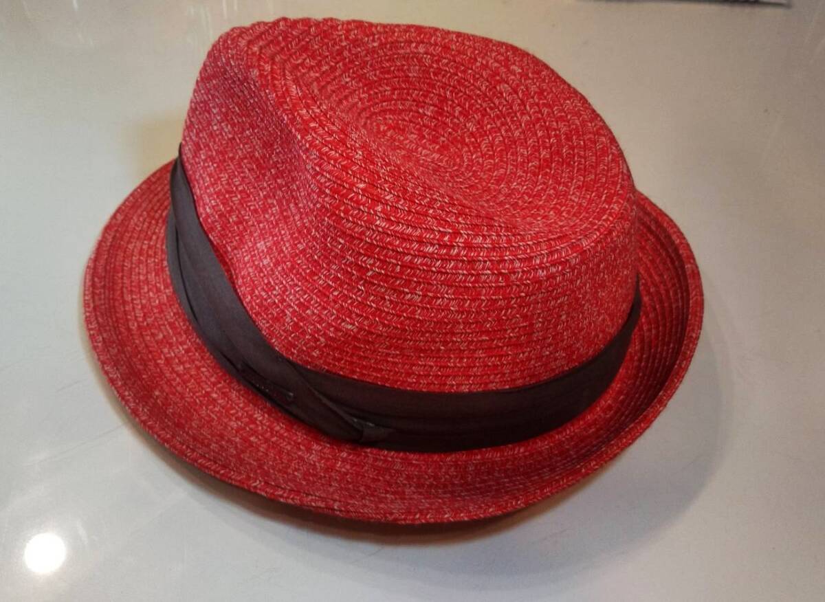 頭囲65cm/3L★大きいサイズ■EdgeCity(エッジシティー)洗える帽子/折りたためるハット■レッド赤■爬虫類柄クロコダイル風伊達メガネ付き_画像3