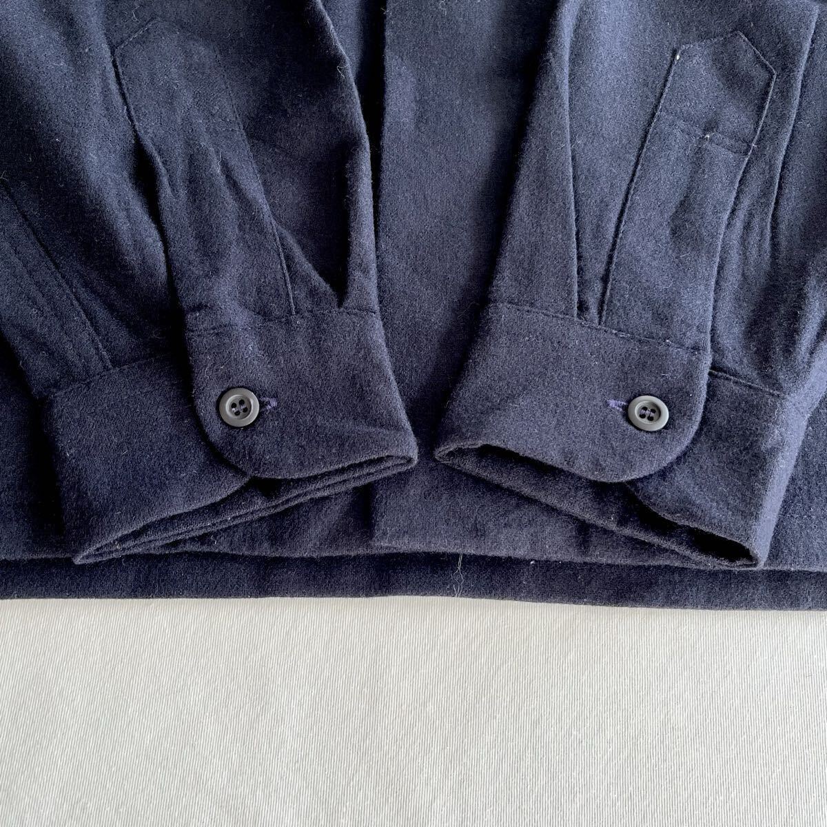 美品! 70s PENDLETON 無地 ウール ループカラー ボードシャツ XL ネイビー USA製 ビンテージ 70年代 ペンドルトン 開襟 ボックスシャツ_画像9
