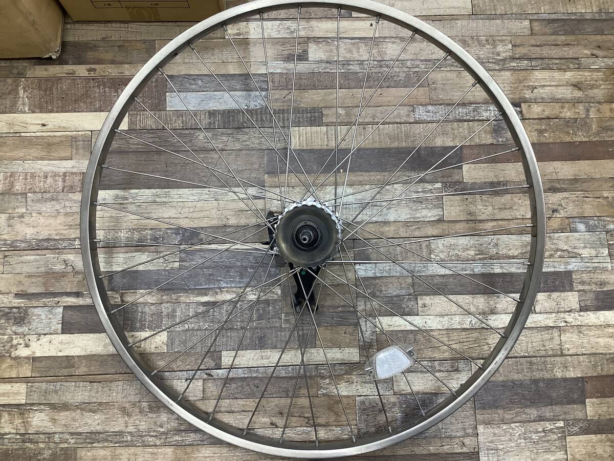 W105 YAMAHA PAS Natura L ヤマハ パス ナチュラ L(PA26NL)26インチ 電動アシスト自転車 前後ホイールセット 中古品_画像4